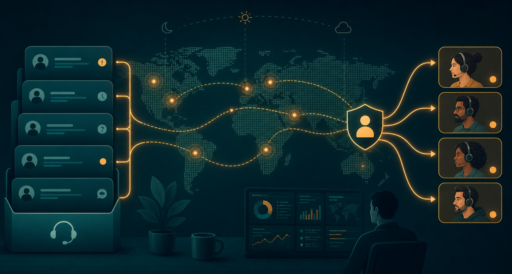 Help desk operations illustration