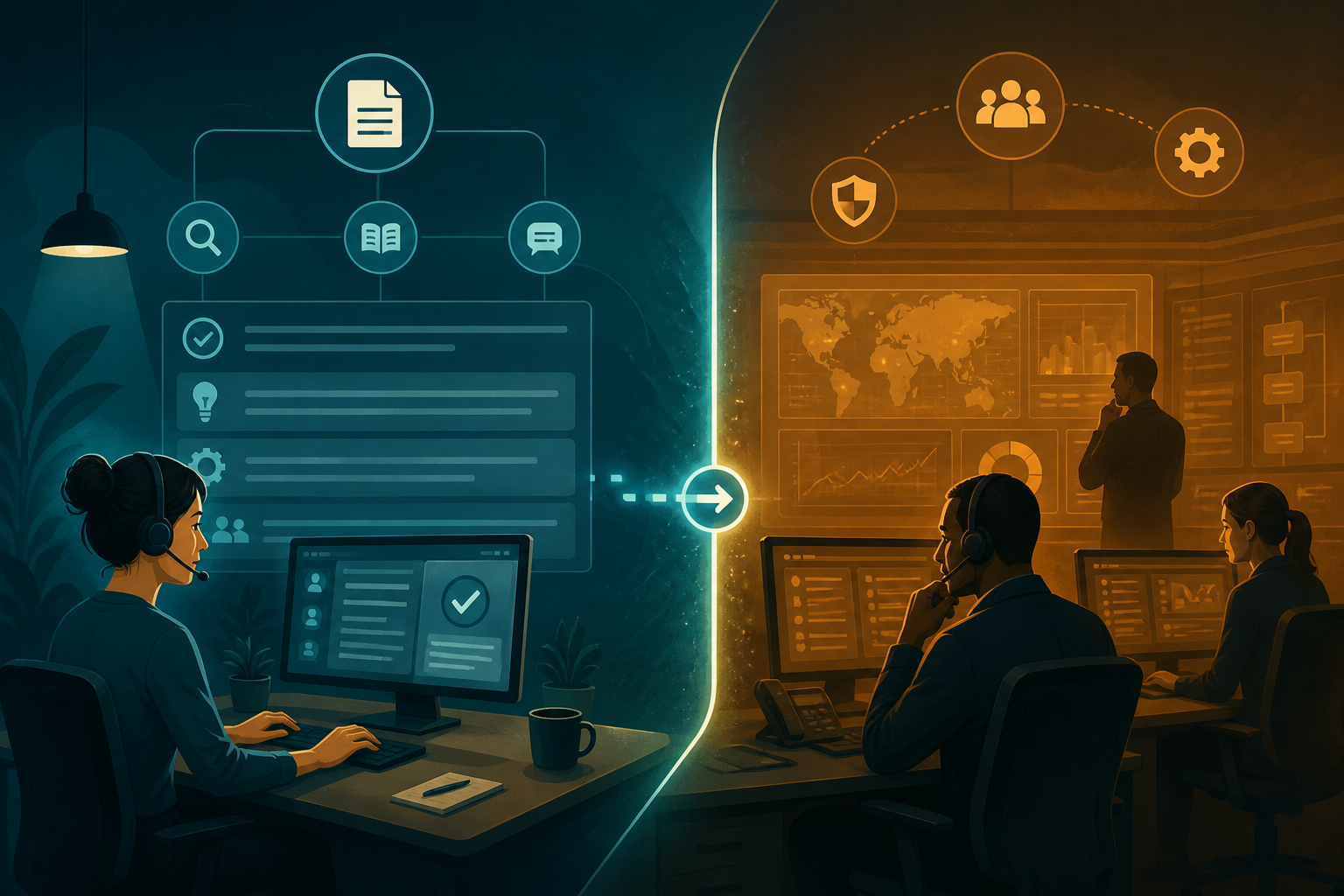 Help desk operations illustration
